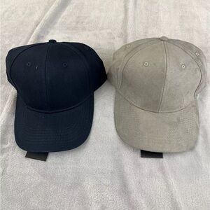 PX Clothing Hat Cap Adjustable Lot of 2 Blue Cotton & Gray Polyester - NWT